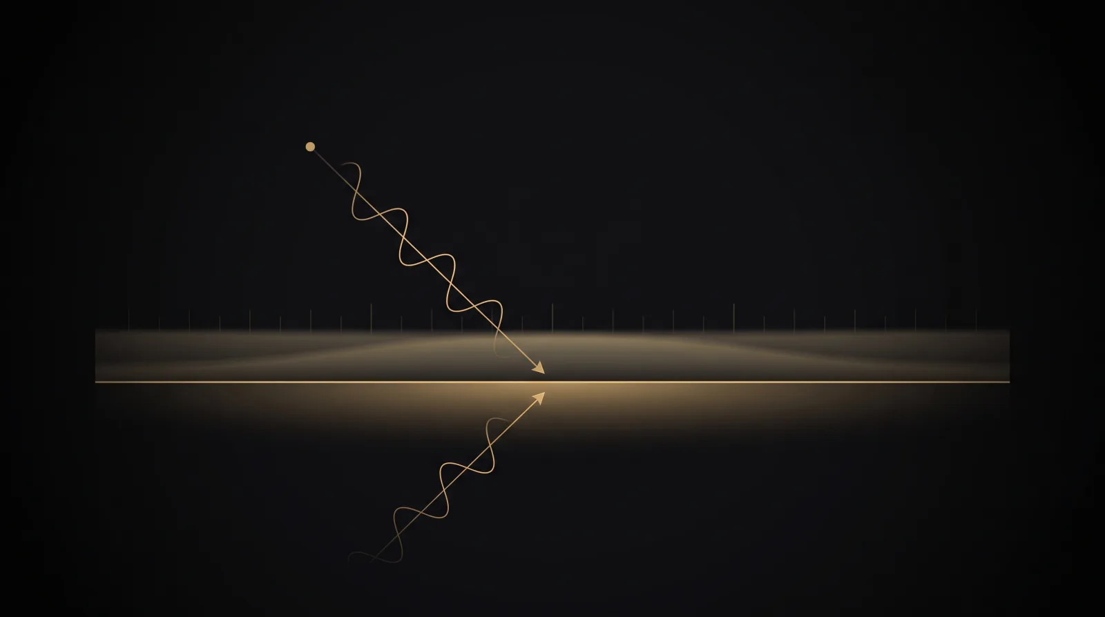 Diagram of direct and reflected sound paths reaching a microphone capsule near a hard surface.